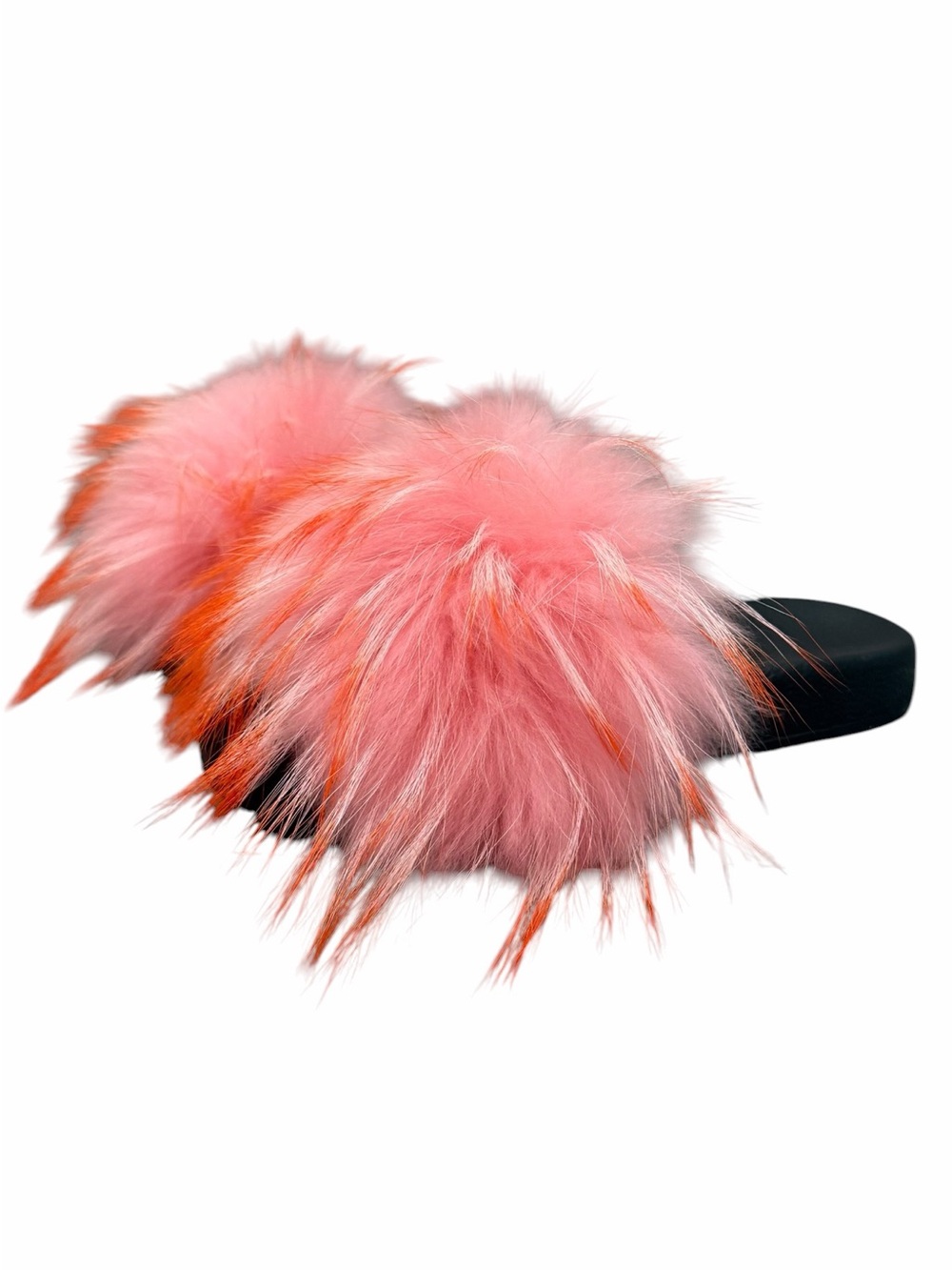 Pink Faux-Fur Slide Sandals